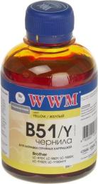 Чорнило для принтера WWM Brother DCP-T300/T500W/T700W 200г Yellow (B51/Y)