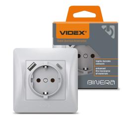 Розетка Videx VF-BNSK1GUC-SS