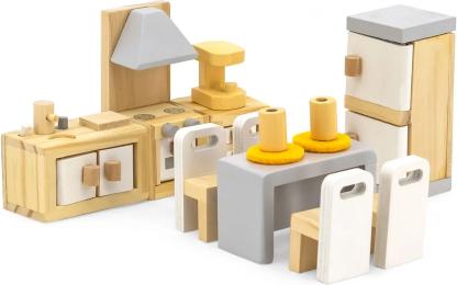 Ігровий набір Viga Toys PolarB (44038) Деревяні меблі для ляльок (Кухня і їдальня)