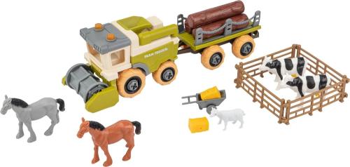 Ігровий набір OTAMANKO (5320164) Веселий хутір (комбайн з причепом, коні, корови та вівця)