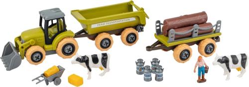 Ігровий набір OTAMANKO (5320162) Веселий хутір (трактор із двома причепами та фермер із коровами)