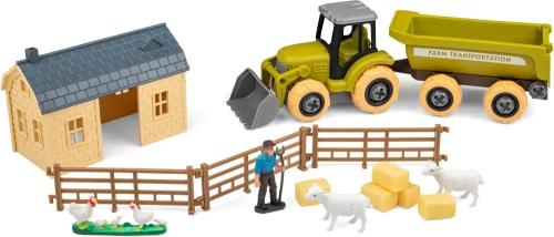 Ігровий набір OTAMANKO (5320160) Веселий хутір (трактор з причепом та ферма з вівцями та курями)