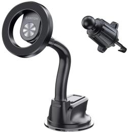 Тримач в авто Canyon Magnetic car holder OnGrip 12 suction + air vent Black