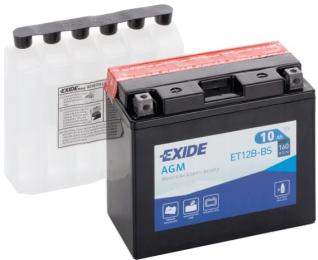 Акумулятор для мотоцикла Exide AGM 10Ah ( +/-) (160EN) (ET12B-BS)