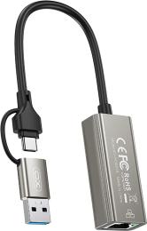Перехідник XO USB/Type-C/RJ45 HUB018 Black