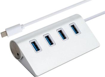 USB-хаб Vinga Type-C to 4 * USB3.0 1.0m cable aluminium (VCPHCU304)