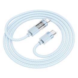 Дата-кабель Borofone BU46 Basic Display USB Type-C (тато)  -  Lightning (тато), 1m Blue 27W