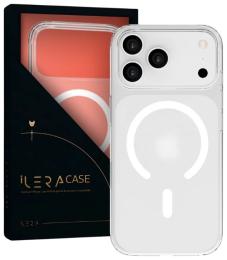Чохол-накладка iLera GlassCase + Camera Button for iPhone 17 Pro Frosted Clear (iLGlCFrCb17Pr)