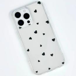 Чохол-накладка Infinity Silicone Cover iPhone 16 Pro Transparent Black Серце