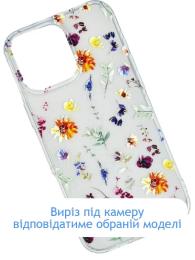 Чохол-накладка Infinity Silicone Cover iPhone 16 Transparent Квіти