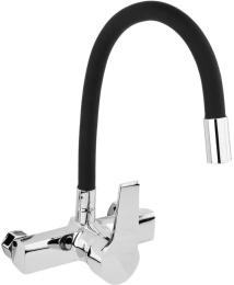 Кухонний змішувач FALA FLEXIBLE wall Black (75670)