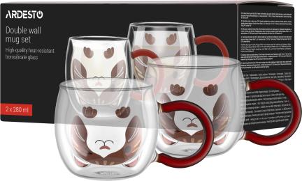 Набір чашок Ardesto Animals 280мл, 2шт