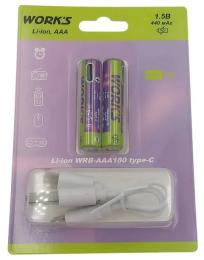 Акумулятор WRB AAA180, тип AАА, 1.5V, Type-c, 440mAh