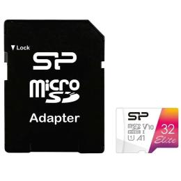 Карта памяті Silicon Power MicroSDHC 32G C10 UHS-I Elite Color (SP032GBSTHBV1V20SP) + адаптер