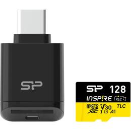 Карта памяті Silicon Power microSD 128Gb Inspire UHS-I U3 V30 A1 Class 10 (SP128GBSTXLV3V1NSP) + SD адаптер