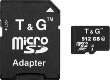 Карта памяті T&amp;G microSDXC 512Gb Class10 UHS-I U3 (TG-512GBSD10U3-01) + адаптер
