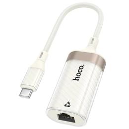 Перехідник Hoco UA41B Crystal Type-C (тато) - RJ45 (мама) (100 mbps) Apricot