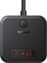 Мережевий фільтр Baseus PowerCombo Cube Power Strip 3AC + 2U + 2C 30W 1, 5m EU Cluster Black (E00066400117-00)