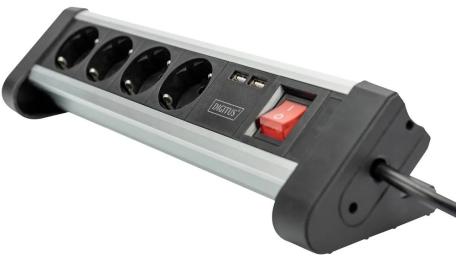 Мережевий фільтр Digitus 4-Way Socket Stripe (DA-70614) Black