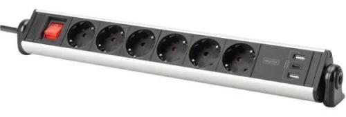 Мережевий фільтр Digitus Office 6xSchuko 1.5m (DA-70624) Black