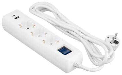 Мережевий фільтр 2E 2E-SP315M3USBWH White