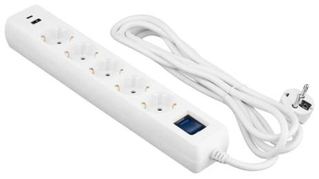 Мережевий фільтр 2E 2E-SP515M3USBWH White