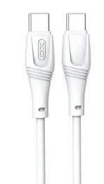 Дата-кабель XO NBQ239B Zeus Series High Elastic Type-C(тато)-Type-C(тато) 60W 1m White