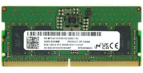 Оперативна память Micron 8GB SO-DIMM DDR5 5600 MHz CL46 (MTC4C10163S1SC56BD1)