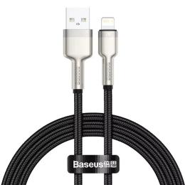 Дата-кабель Baseus Cafule Metal USB Type-A (тато)  -  Lightning (тато) 2.4A, 1м Black (6953156202245)