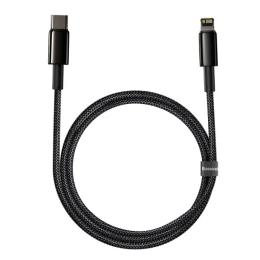 Дата-кабель Baseus Tungsten Gold USB Type-C (тато) - Lightning (тато) 20W, 1м Black (6953156232037)