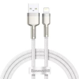 Дата-кабель Baseus Cafule Metal USB Type-A (тато)  -  Lightning (тато) 2.4A, 1м White (6953156202252)