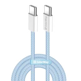Дата-кабель ColorWay CW-CBPDCC061-BL USB Type-C (тато)  -  USB Type-C (тато), 1 м Blue 3.0 A