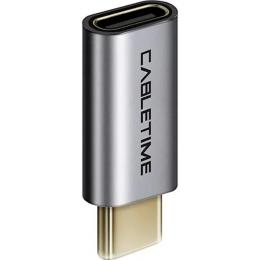 Перехідник Cabletime OTG CA913718 USB 3.0 Type-C (тато)  -  USB Type-C (мама) Silver