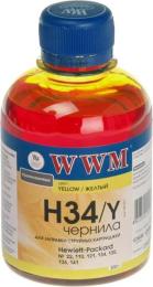 Чорнило для принтера WWM HP № 22/134/136 200г Yellow (H34/Y)
