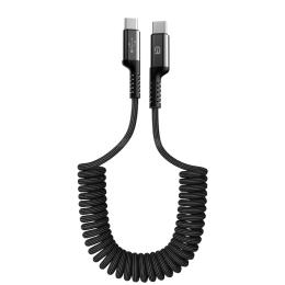 Дата-кабель ArmorStandart AR17 Spiral USB-С (тато)  -  USB-C (тато) 3A, 1м Black (ARM75392)