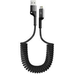 Дата-кабель ArmorStandart AR17 Spiral USB-A (тато)  -  Lightning (тато) 2.4A, 1м Black (ARM75391)