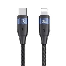 Дата-кабель USAMS US-SJ634 U85 Type-C (тато)  -  Lightning (тато), 1.2m Black 30W (SJ634USB01)