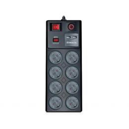 Мережевий фільтр REAL-EL RS-8F USB CHARGE 3m Black EL122300004