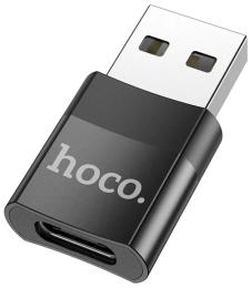 Перехідник Hoco UA17 USB Male to Type-C female USB2.0 adapter Black