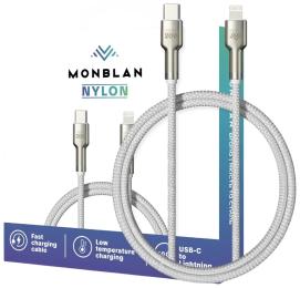 Дата-кабель Monblan USB-C to Lightning 20W Nylon Series Starlight