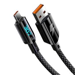 Дата-кабель Gelius Screen GP-UCN008 USB Type-A (тато) - USB Type-C (тато), 1.2m Black 30W