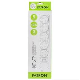 Мережевий фільтр Patron SP-1053 Black 3.0 m3 * 1mm2, 5 розеток