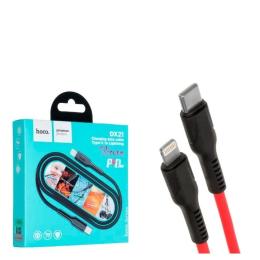 Дата-кабель Hoco DX21 USB Type-C (тато)  -  Lightning (тато), 1m Red PD20W 3A