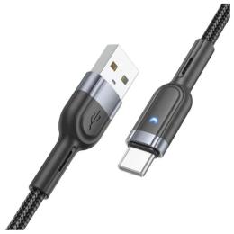 Дата-кабель Hoco U117 USB Type-A (тато)  -  USB Type-C (тато), 1m Black 3A