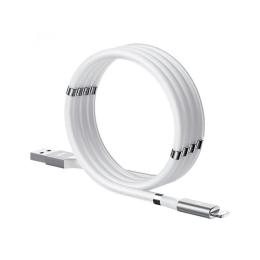 Дата-кабель Remax Magnetic-ring RC-125i USB (тато)  -  Lightning (тато), 1m White 2.1A
