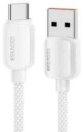Дата-кабель Essager EXC7A-WLA02-P USB Type-A ()  -  USB Type-C (), 2m White 100W Breeze