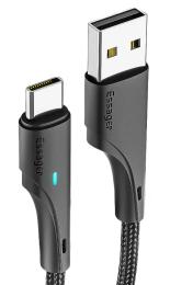 Дата-кабель Essager EXCT-LSB01 USB Type-A (тато)  -  USB Type-C (тато), 0.25m Black 3A Rousseau