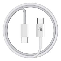 Дата-кабель MakeFuture MCB-CN1WH USB Type-C (тато)  -  USB Type-C, 1м White 65W