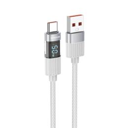 Дата-кабель Borofone BU46 Basic with display Type-A (тато)  -  Type-C (тато), 1m Gray 5A