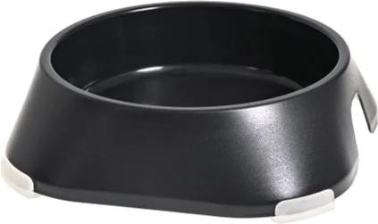 Посуд для собак Fiboo Миска з антиковзаючими накладками L чорна (FIB0121)